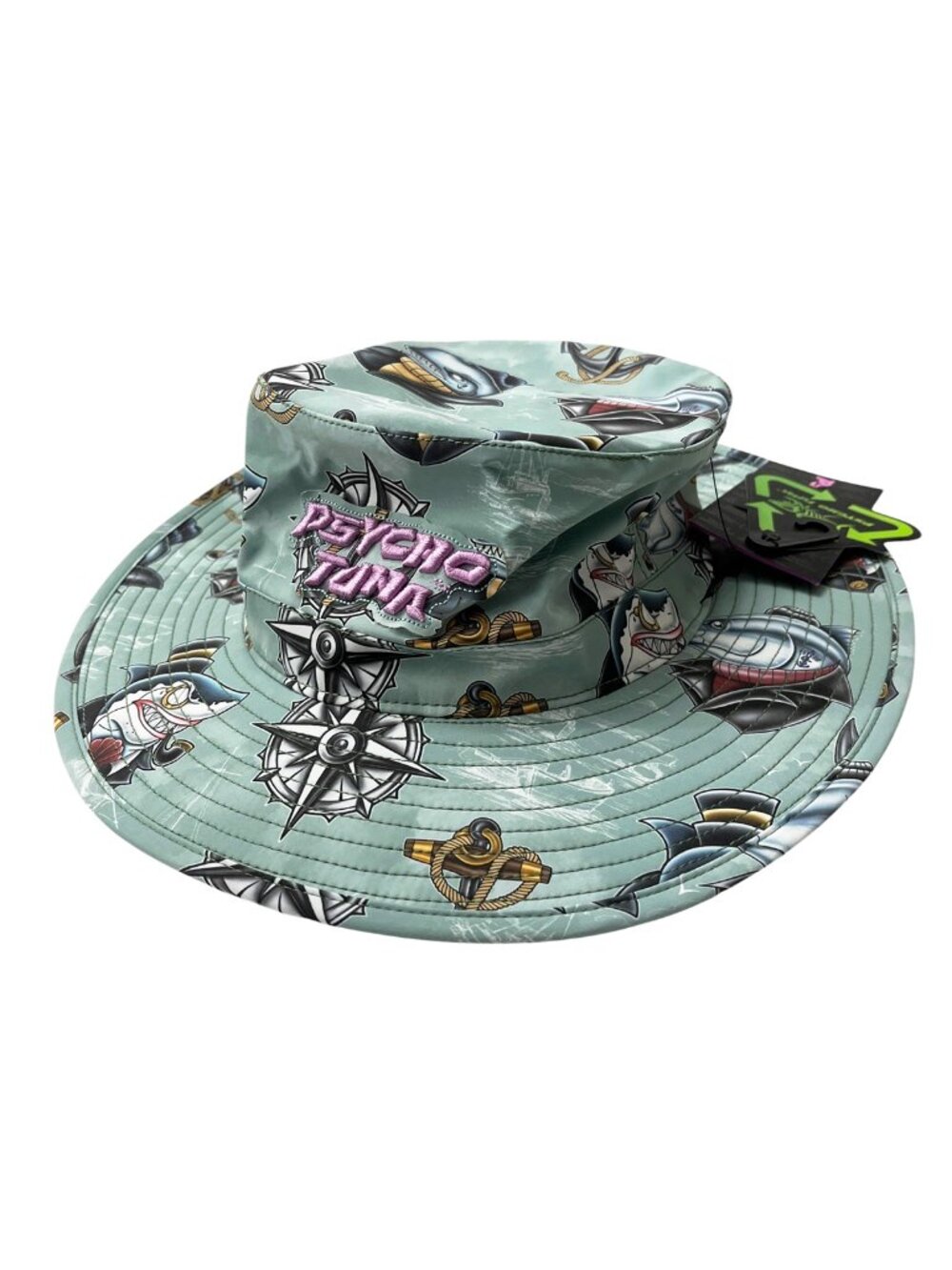 Psycho Tuna Shark Crew Print Boonie Hat NWT